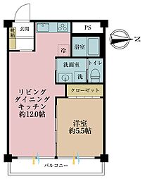 トーア早稲田マンション 1LDKの間取図画像