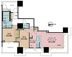 ドゥ・トゥールEAST棟 2LDKの間取図画像