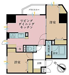 マイキャッスル池尻大橋 2LDKの間取図画像