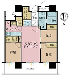 パークシティ中央湊ザタワー 3LDKの間取図画像