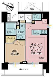 オープンレジデンシア両国森下 1LDKの間取図画像