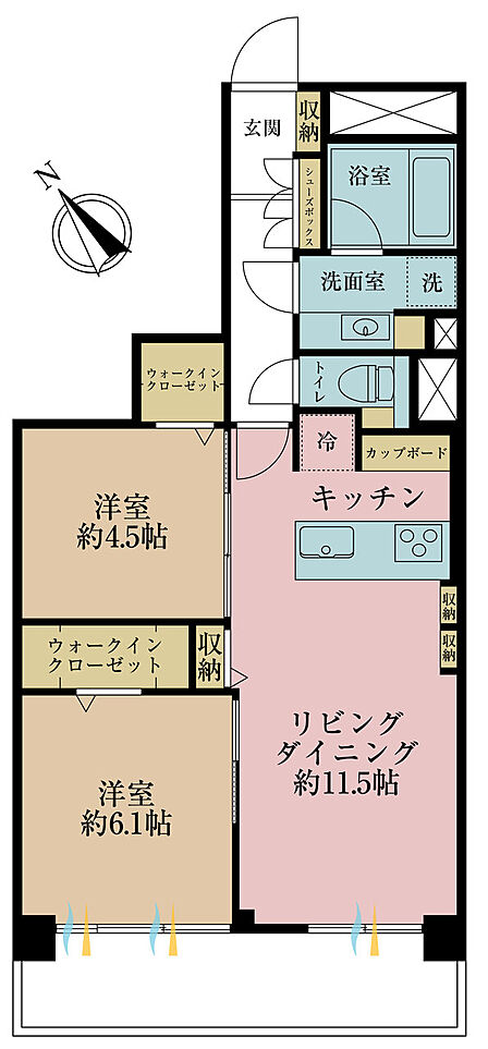 2LDK 間取り