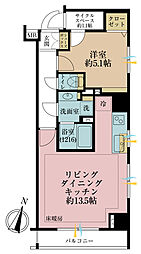 日本橋室町デュープレックスポーション 1LDKの間取図画像