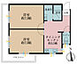 間取り：2DK、専有面積44.19m2