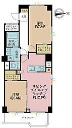 コーシン菊名マンション 2LDKの間取図画像