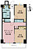 間取り：2LDK、専有面積53.05m2、バルコニー面積6.96m2