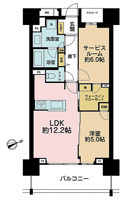 1LDK 間取り
