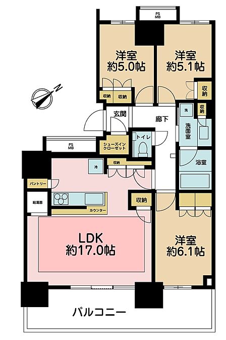 3SLDK 間取り