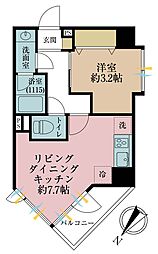 中銀高輪マンシオン 1LDKの間取図画像