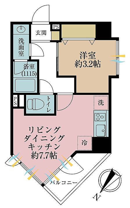 1LDK 間取り