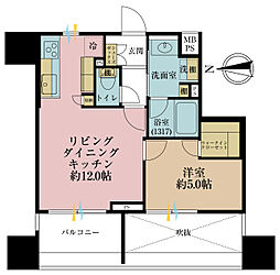 ライオンズプラザ両国緑 1LDKの間取図画像