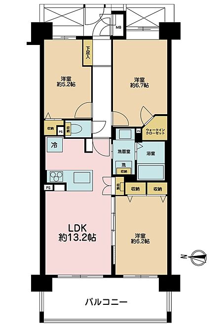3LDK 間取り