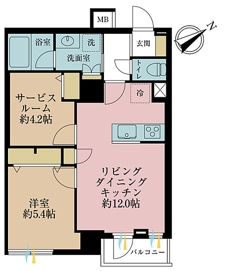1LDK+S(納戸)、専有面積50.25m2、バルコニー面積3.15m2