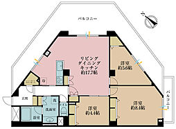 戸山マンション 3LDKの間取図画像