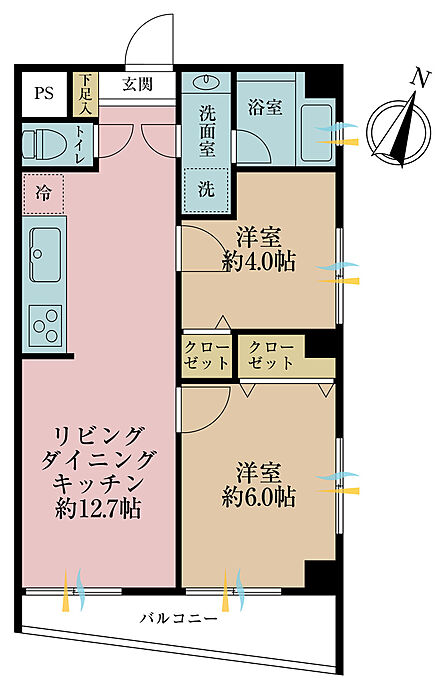 2LDK 間取り