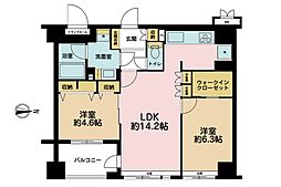 ブライトスクエア 2LDKの間取図画像