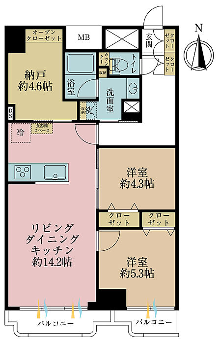 2SLDK 間取り