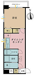 リモージュ南台 1DKの間取図画像