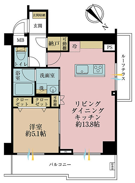 1LDK 間取り