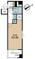 ビューシティ新宿御苑 1Kの間取図画像