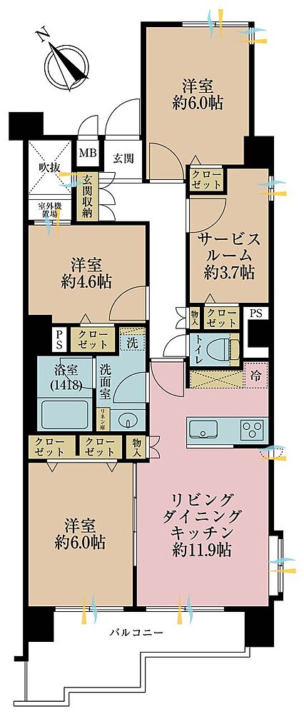 3SLDK 間取り