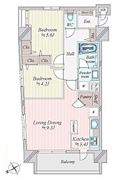 プリムローズ浅草駒形 2LDKの間取図画像