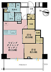 ザ・ライオンズ上野の森 2LKの間取図画像