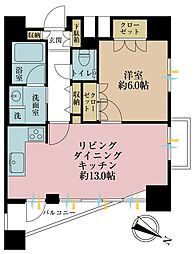 ファーストリアルタワー新宿 1LDKの間取図画像
