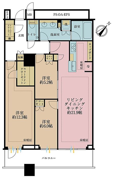 3LDK 間取り