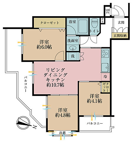 3LDK 間取り