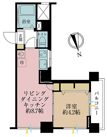 1LDK 間取り