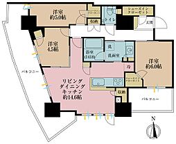 ルミナリータワー池袋 3LDKの間取図画像