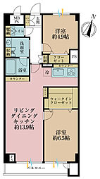 信濃町ハイム 2LDKの間取図画像