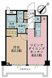 中銀新川マンシオン 1LDKの間取図画像