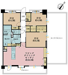 パセオTOKYOイースト 3LDKの間取図画像