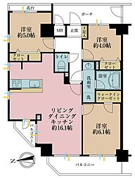 シティライブ武蔵小金井3 3LDKの間取図画像