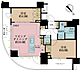 間取り：2LDK、専有面積56.55m2、バルコニー面積21.87m2