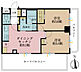 間取り：2DK、専有面積45.16m2、バルコニー面積5.67m2