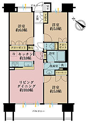クレストシティレジデンス 3LDKの間取図画像