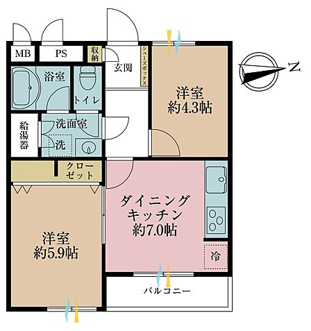 2DK 間取り