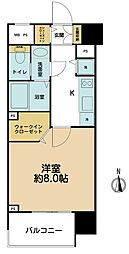 グローベル新大久保マスターズゲート 1Kの間取図画像