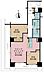 間取り：2LDK、専有面積54.82m2、バルコニー面積18.03m2