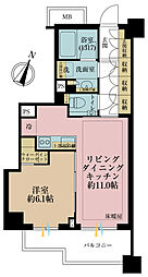 アトラスシティ千歳烏山グランスィート杜の棟 1LDKの間取図画像