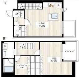 カスタリア八雲 1階2LDKの間取り