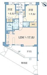 グランヴェール弦巻 2LDKの間取図画像