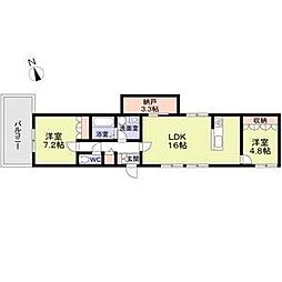 Green Toshin 2SLDKの間取図画像