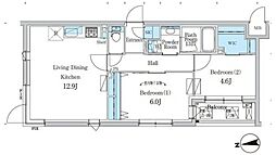 デュオフラッツ千歳船橋 2LDKの間取図画像