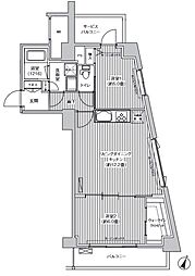 目黒テラス 2LDKの間取図画像
