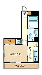 リヴェール金沢八景 ワンルームの間取図画像