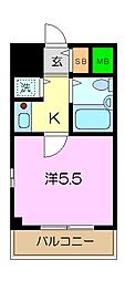 ロイヤルプラザ金沢文庫 ワンルームの間取図画像